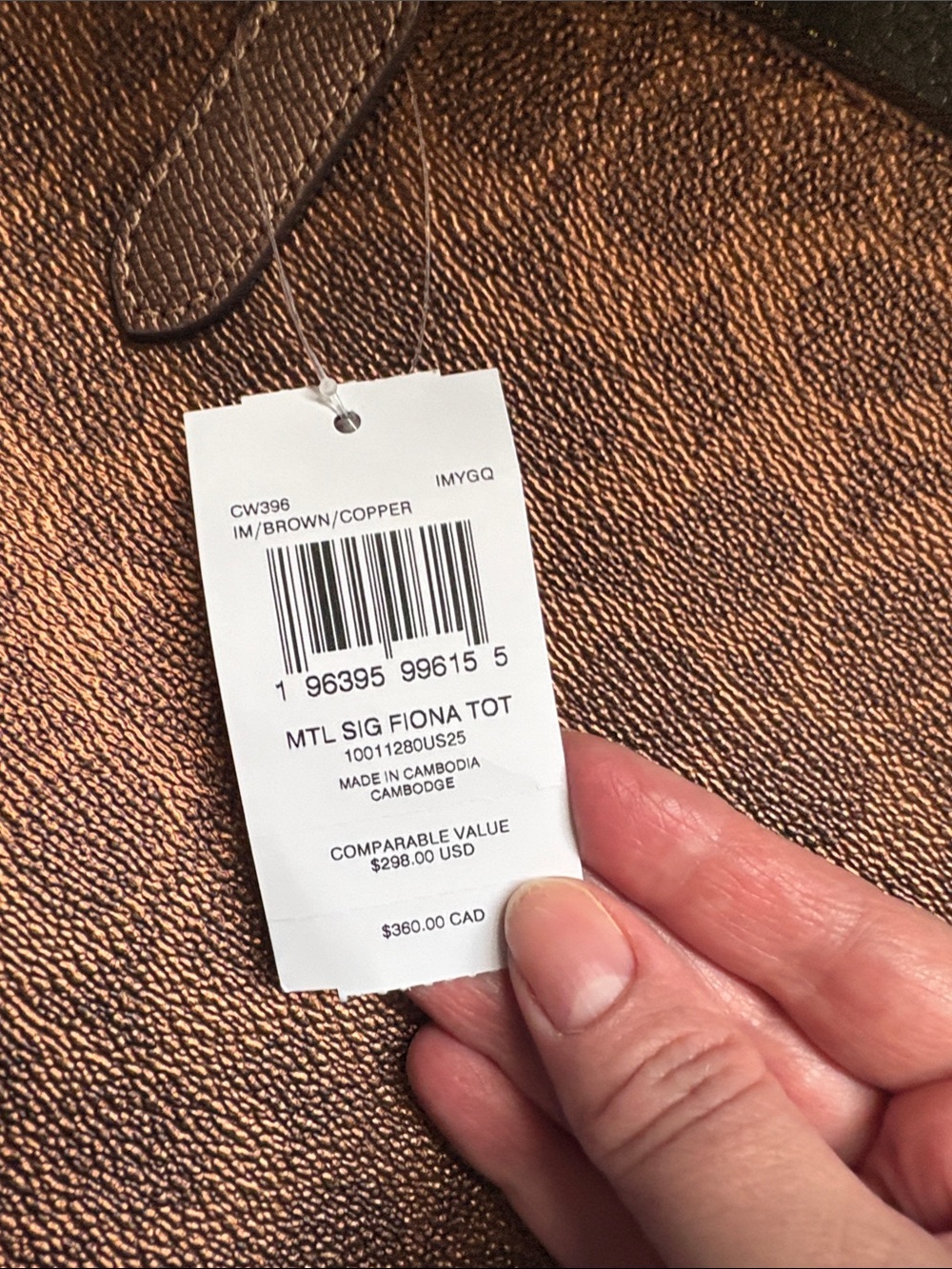Coach medium signature Fiona tote in copper brown - Picture 4 of 9